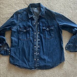 Old Navy Blue Denim Button Down Shirt